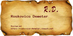 Roskovics Demeter névjegykártya